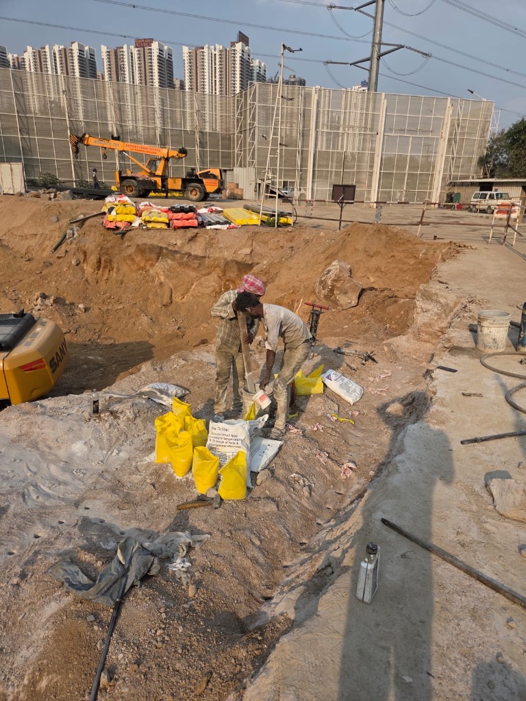 Deep Pit Excavation & Rock Anchor Grouting